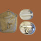 WWII U.S MILITARY MESS KIT WITH MEAT CAN POUCH 1944 KHAKI M-1928 GENUINE SET