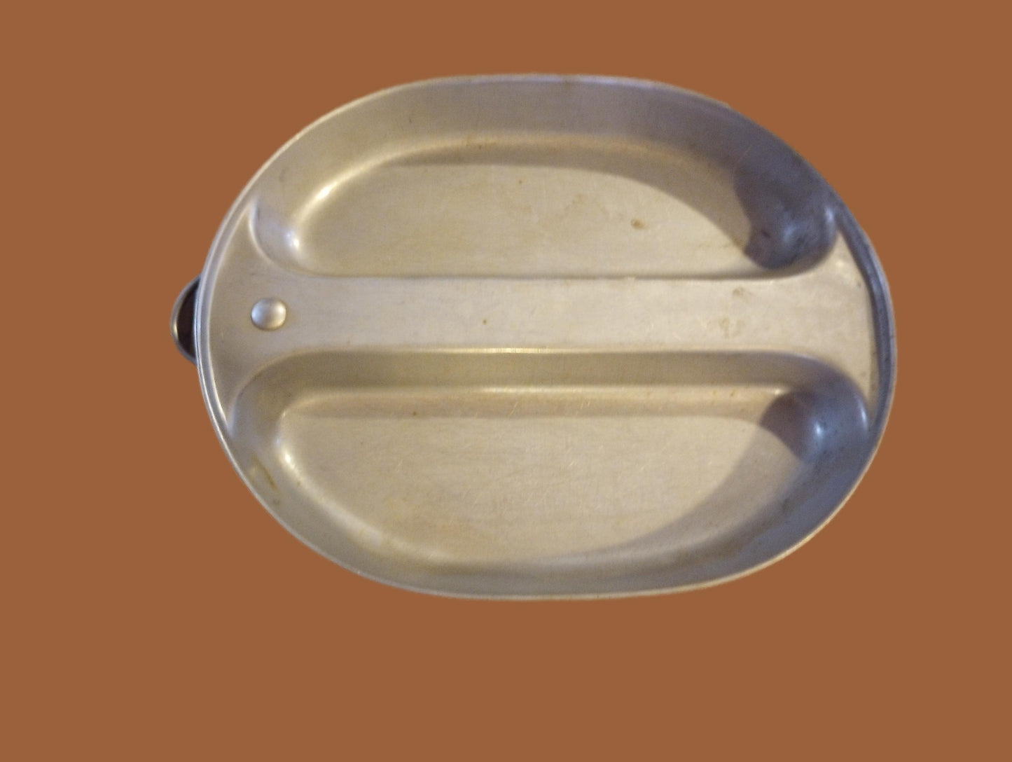 WWII U.S MILITARY MESS KIT WITH MEAT CAN POUCH 1944 KHAKI M-1928 GENUINE SET