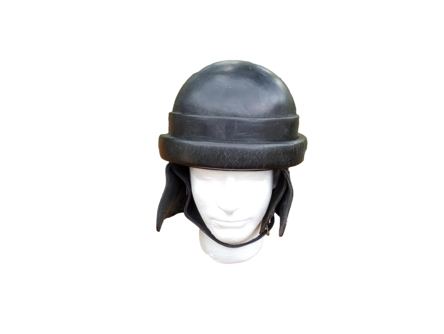 WWII OR POST WAR M-35 ITALIAN MILITARY LEATHER TANKERS HELMET ORIGINAL 1964