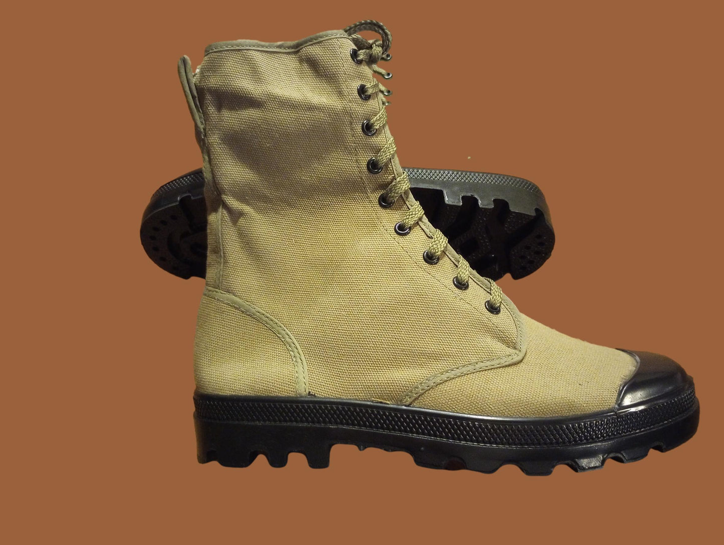FRENCH STYLE JUNGLE COMBAT BOOT CANVAS COMMANDO SIZE 10