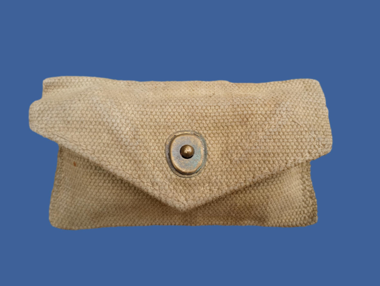 WWII U.S Army/USMC Khaki First Aid Pouch & Carlisle Tin Bandage M-1924