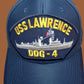 USS LAWRENCE DDG- 4 NAVY SHIP HAT U.S MILITARY OFFICIAL BALL CAP U.S.A MADE