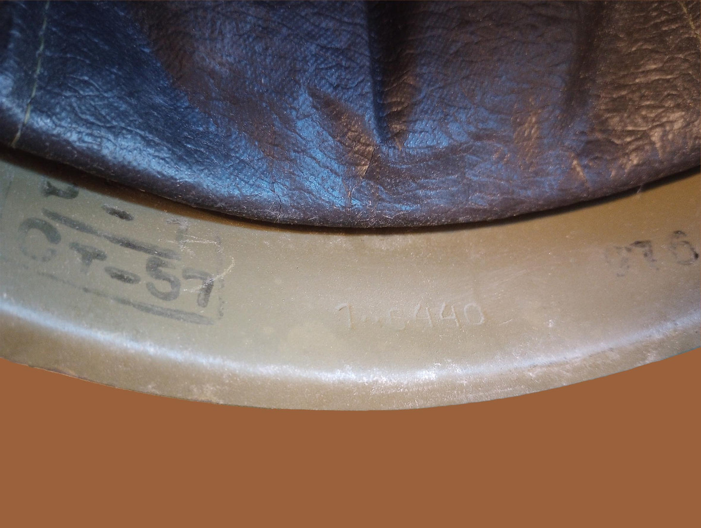 POST WWII RUSSIAN SSH-40 HELMET WITH LINER AND CHIN STRAP 1957