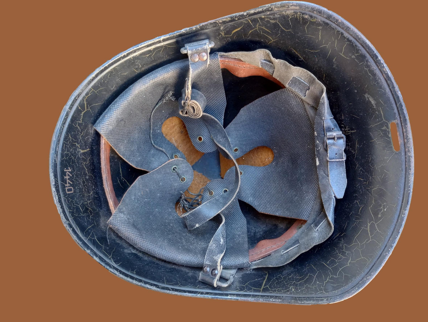 PRE WWII DUTCH POLICE HELMET M34 ORIGINAL MARKED 1440