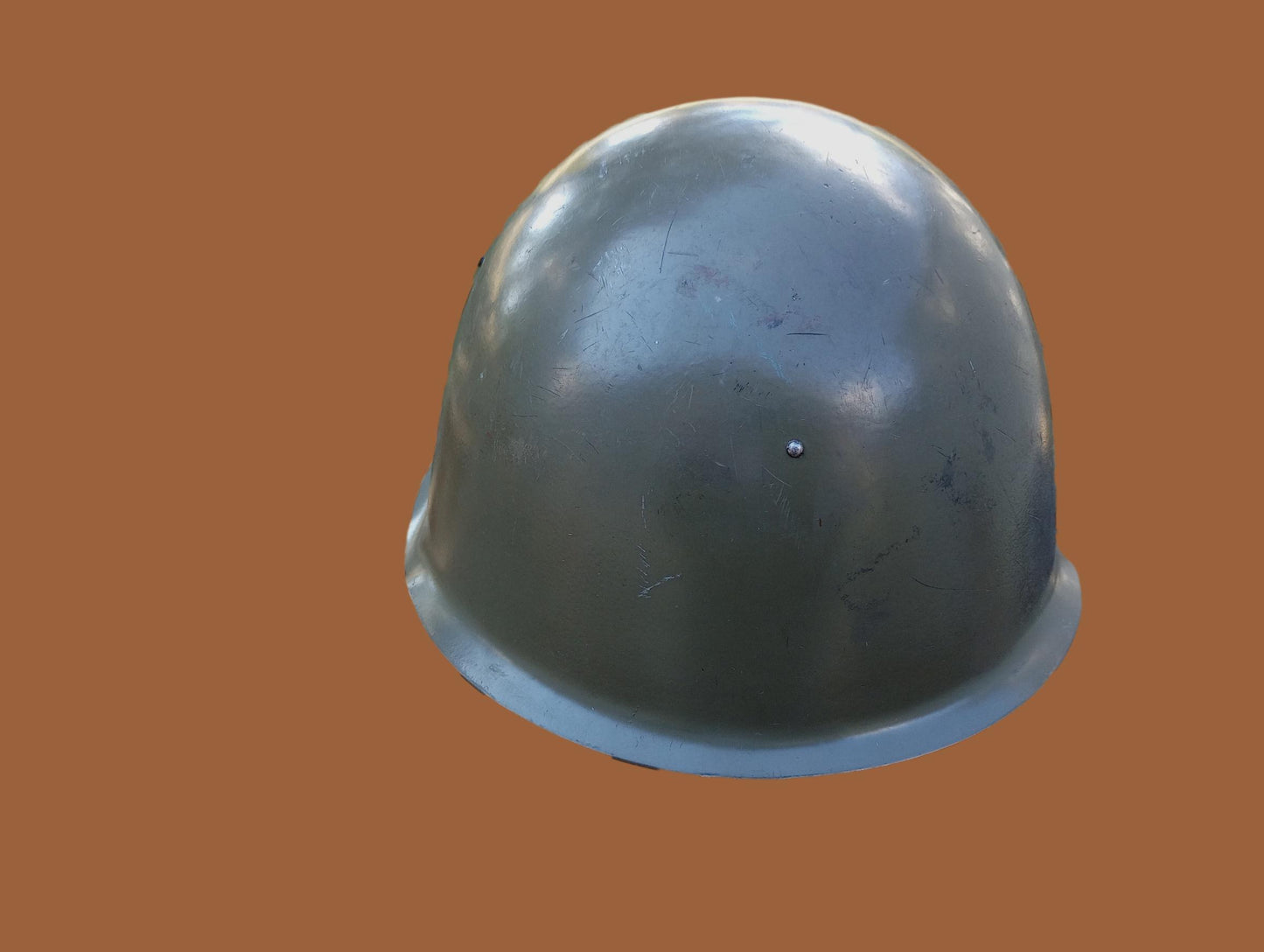 CZECH MILITARY VZ-53 HELMET AND LEATHER LINER WITH CHIN STRAP EARLY VERSION