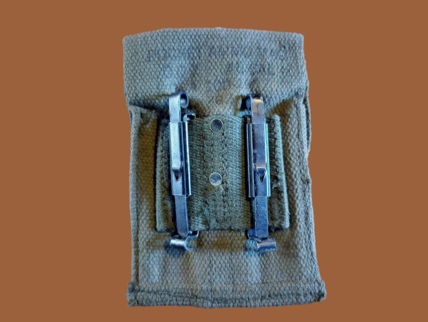 U.S MILITARY 45 MAGAZINE POUCH VINTAGE CANVAS PISTOL AMMO BELT CASE