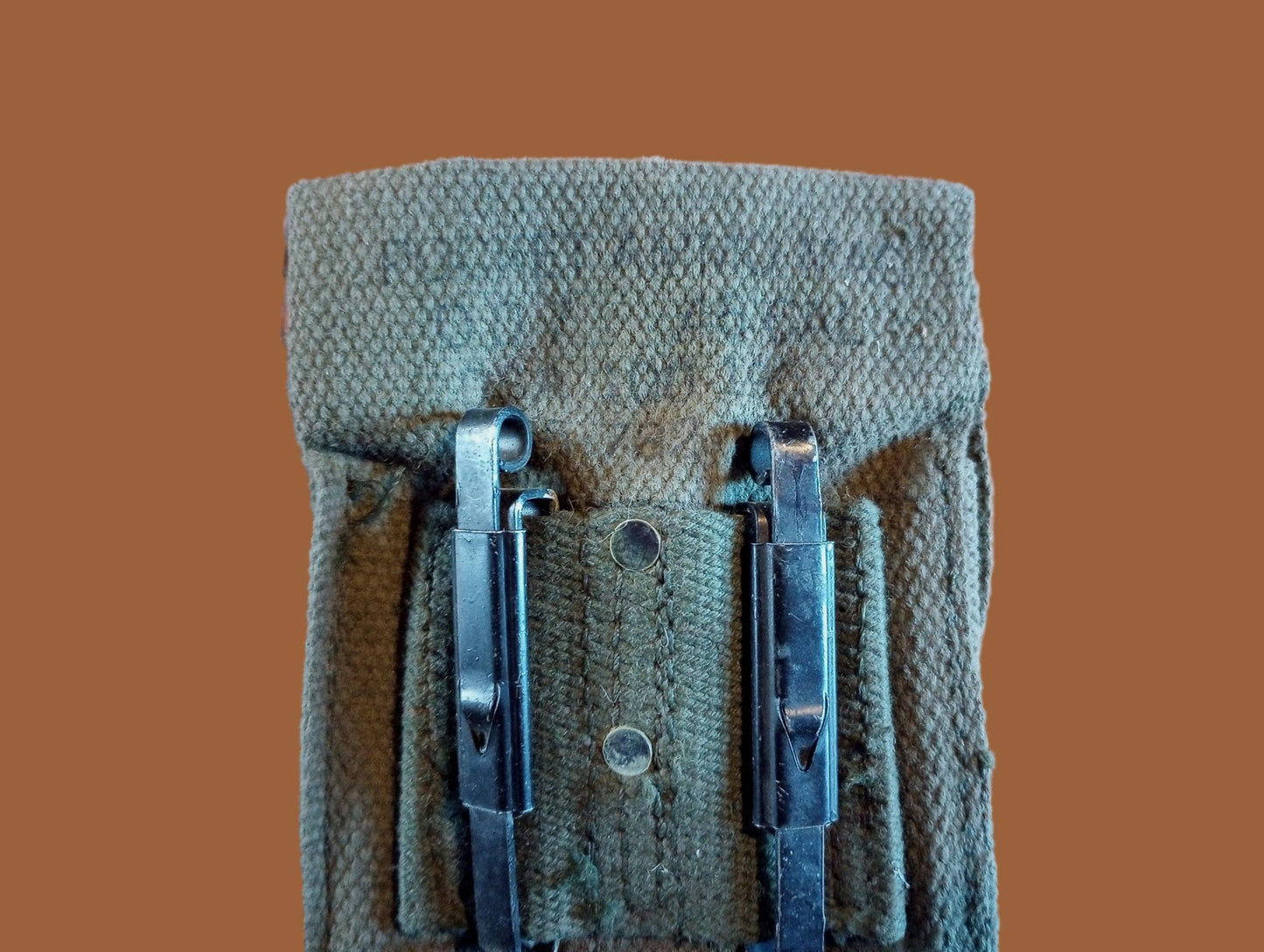 U.S MILITARY 45 MAGAZINE POUCH VINTAGE CANVAS PISTOL AMMO BELT CASE