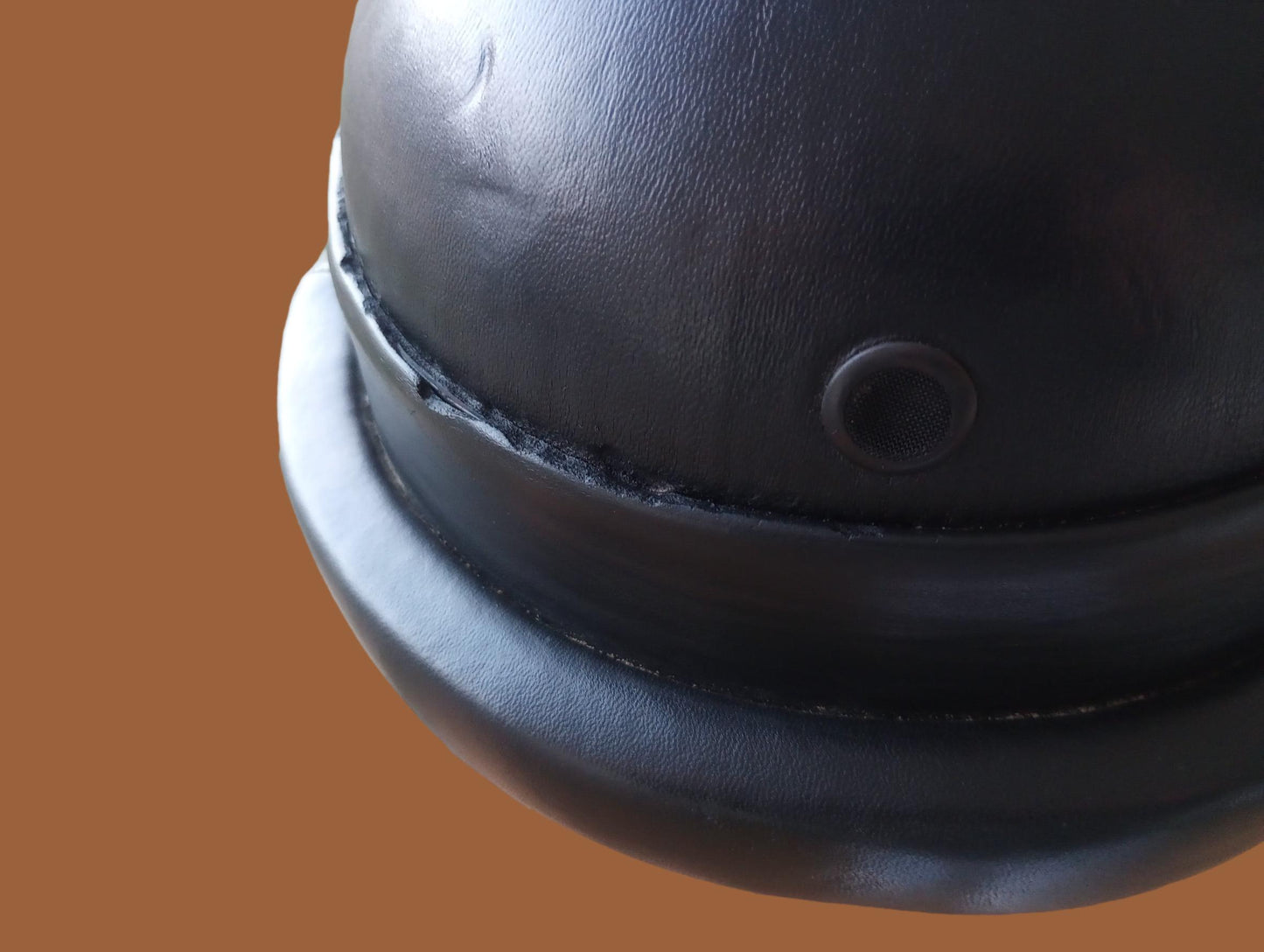 WWII OR POST WAR M-35 ITALIAN MILITARY LEATHER TANKERS HELMET ORIGINAL 1964