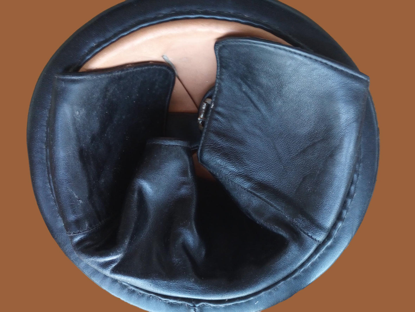 WWII OR POST WAR M-35 ITALIAN MILITARY LEATHER TANKERS HELMET ORIGINAL 1964