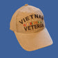U.S MILITARY VIETNAM VETERAN HAT EMBROIDERED MILITARY BALL CAP KHAKI STONEWASHED