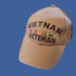 U.S MILITARY VIETNAM VETERAN HAT EMBROIDERED MILITARY BALL CAP KHAKI STONEWASHED