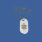 NECKLACE DEATH BEFORE DISHONOR CHROME PLATED DOG TAG WITH CHAIN