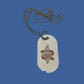 NECKLACE DEATH BEFORE DISHONOR CHROME PLATED DOG TAG WITH CHAIN