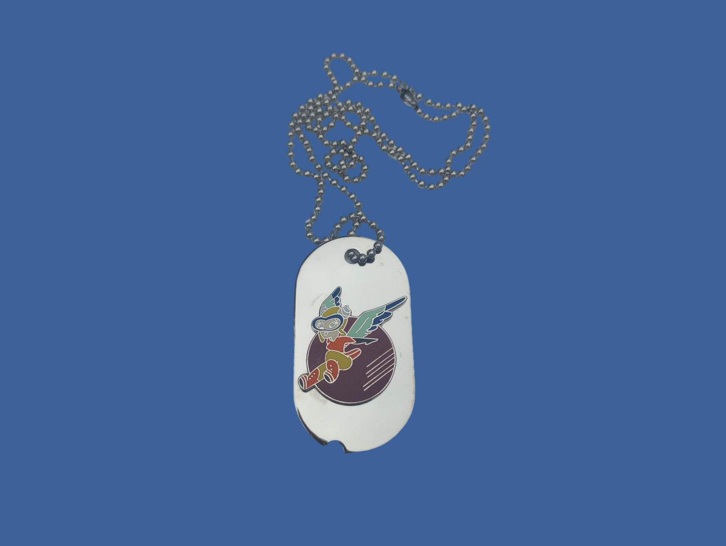 U.S MILITARY W.A.S.P. CHROME PLATED DOG TAG WITH CHAIN WOMENS AF SERVICE PILOT