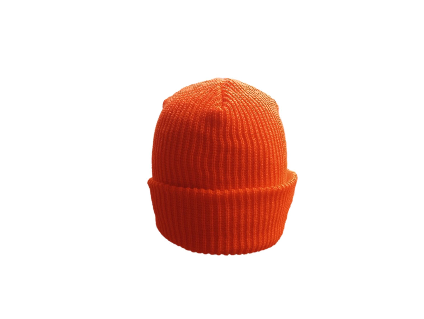 NEW WATCH CAP BLAZE ORANGE ACRYLIC 2 PLY KNIT U.S.A MADE BEANIE