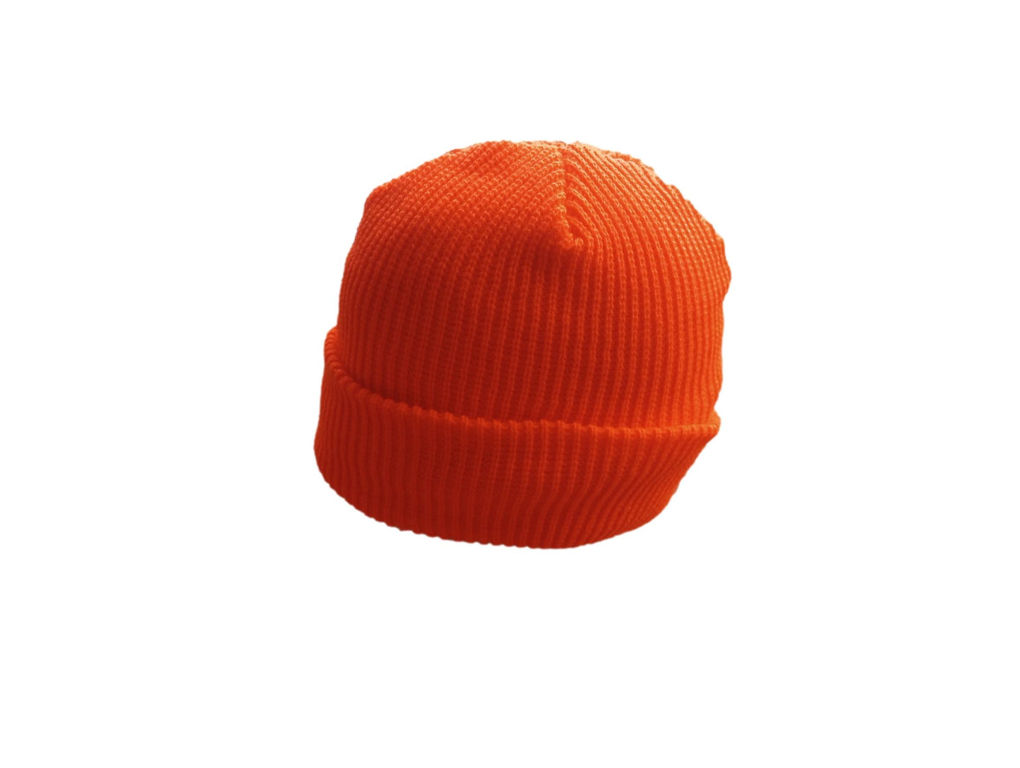 NEW WATCH CAP BLAZE ORANGE ACRYLIC 2 PLY KNIT U.S.A MADE BEANIE