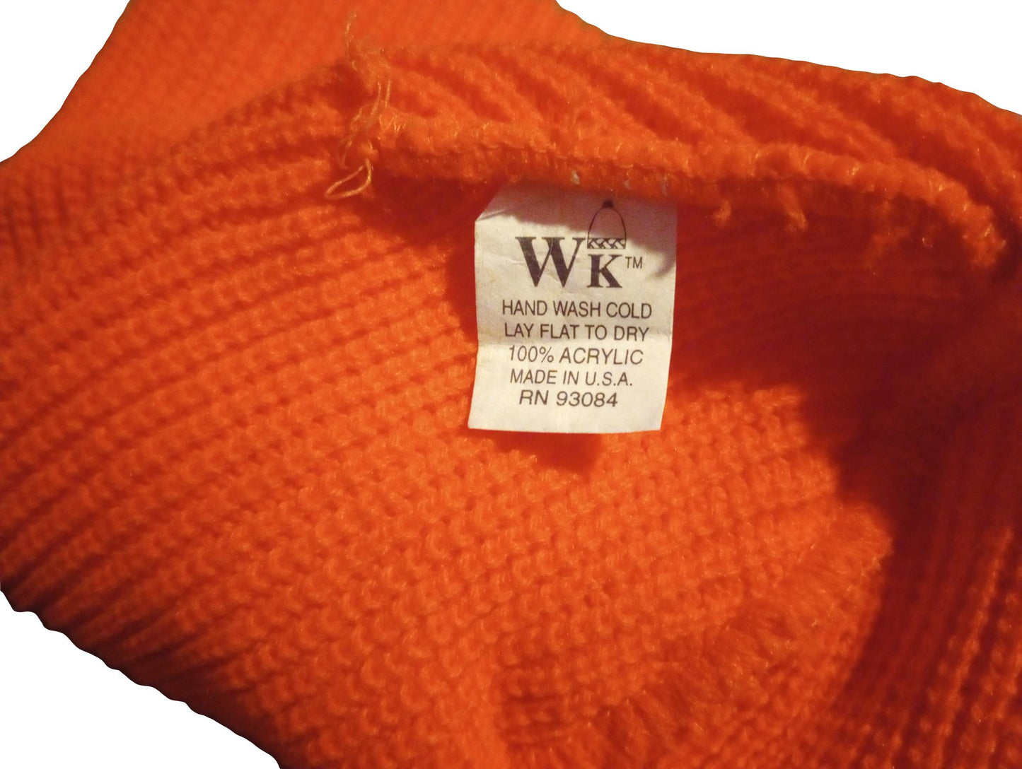 NEW WATCH CAP BLAZE ORANGE ACRYLIC 2 PLY KNIT U.S.A MADE BEANIE