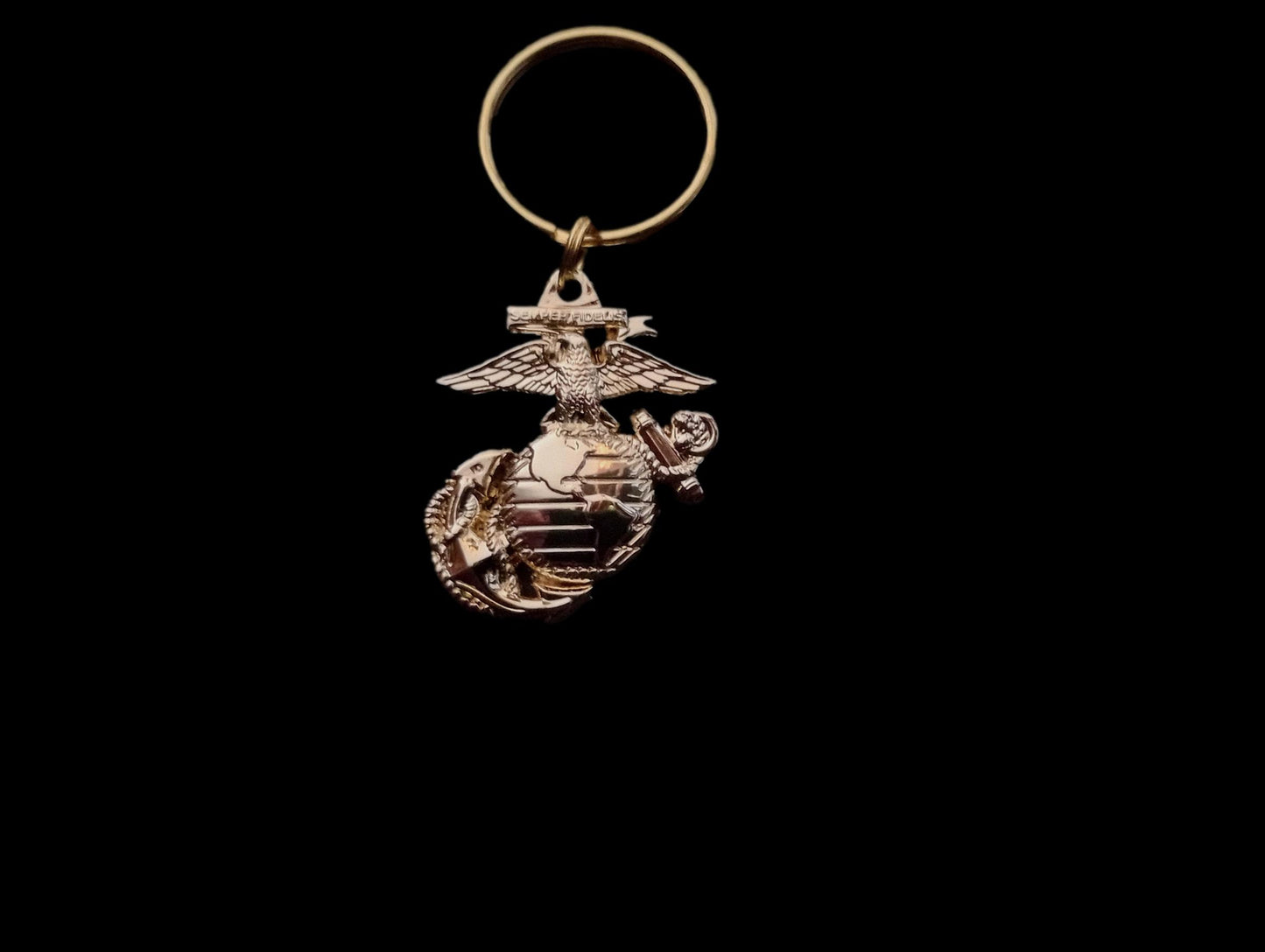 MILITARY MARINE CORPS EGA METAL KEYCHAIN RING USMC INSIGNIA NEW