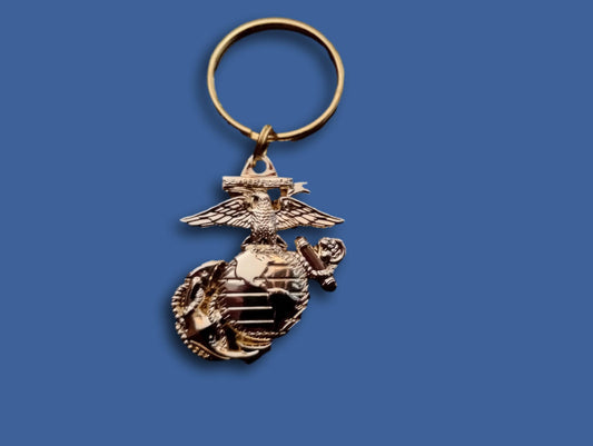 MILITARY MARINE CORPS EGA METAL KEYCHAIN RING USMC INSIGNIA NEW