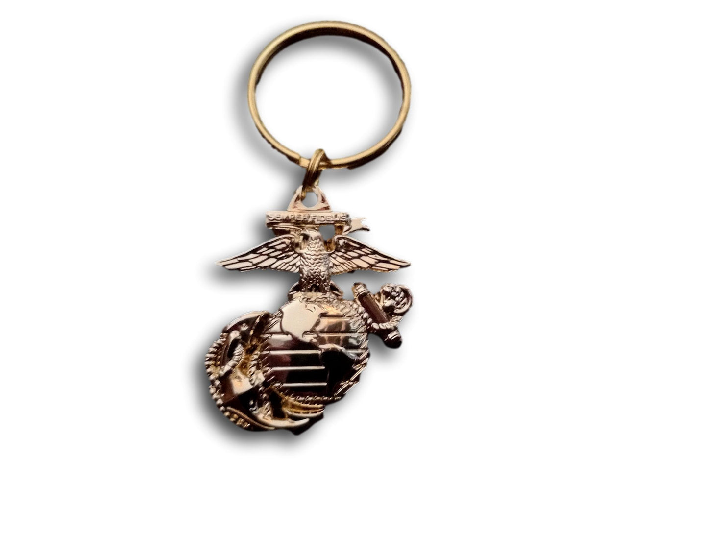 MILITARY MARINE CORPS EGA METAL KEYCHAIN RING USMC INSIGNIA NEW