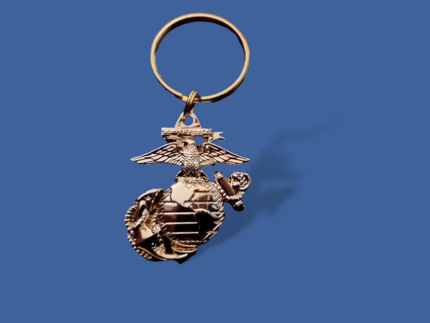 MILITARY MARINE CORPS EGA METAL KEYCHAIN RING USMC INSIGNIA NEW