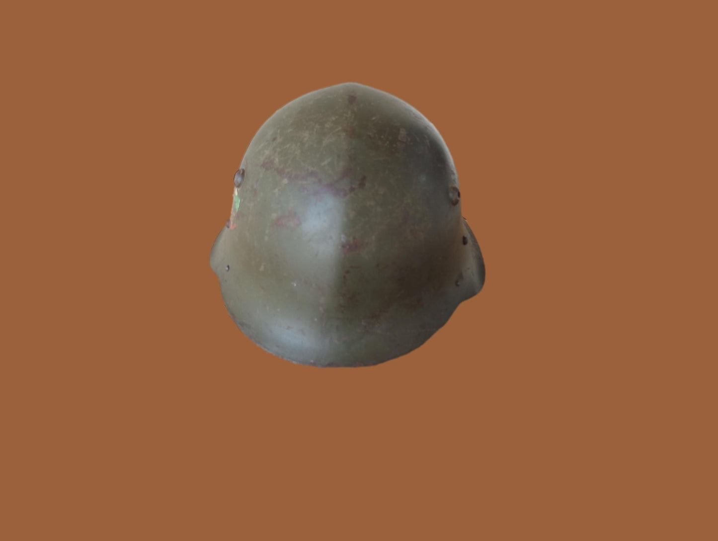 BULGARIAN M36C COMBAT HELMET LEATHER LINER & CHINSTRAP TRI COLOR DECAL ORIGINAL