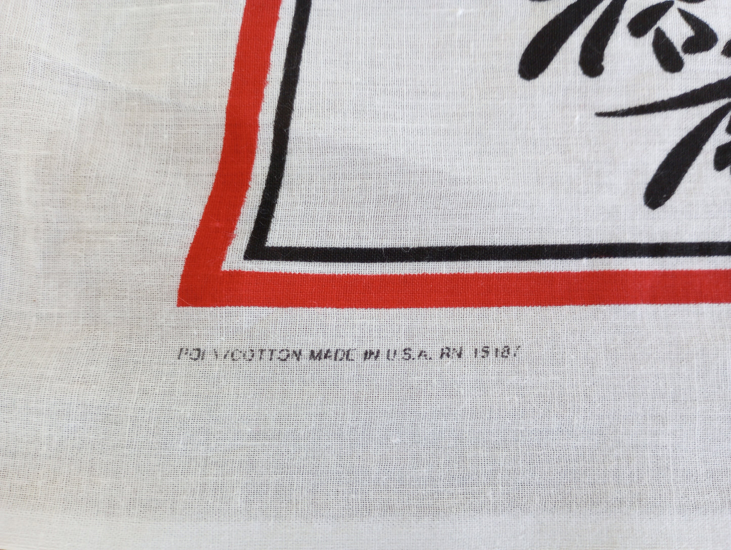 VINTAGE NEW OLD STOCK WHITE BANDANA JAPANESE RISING SUN USA MADE