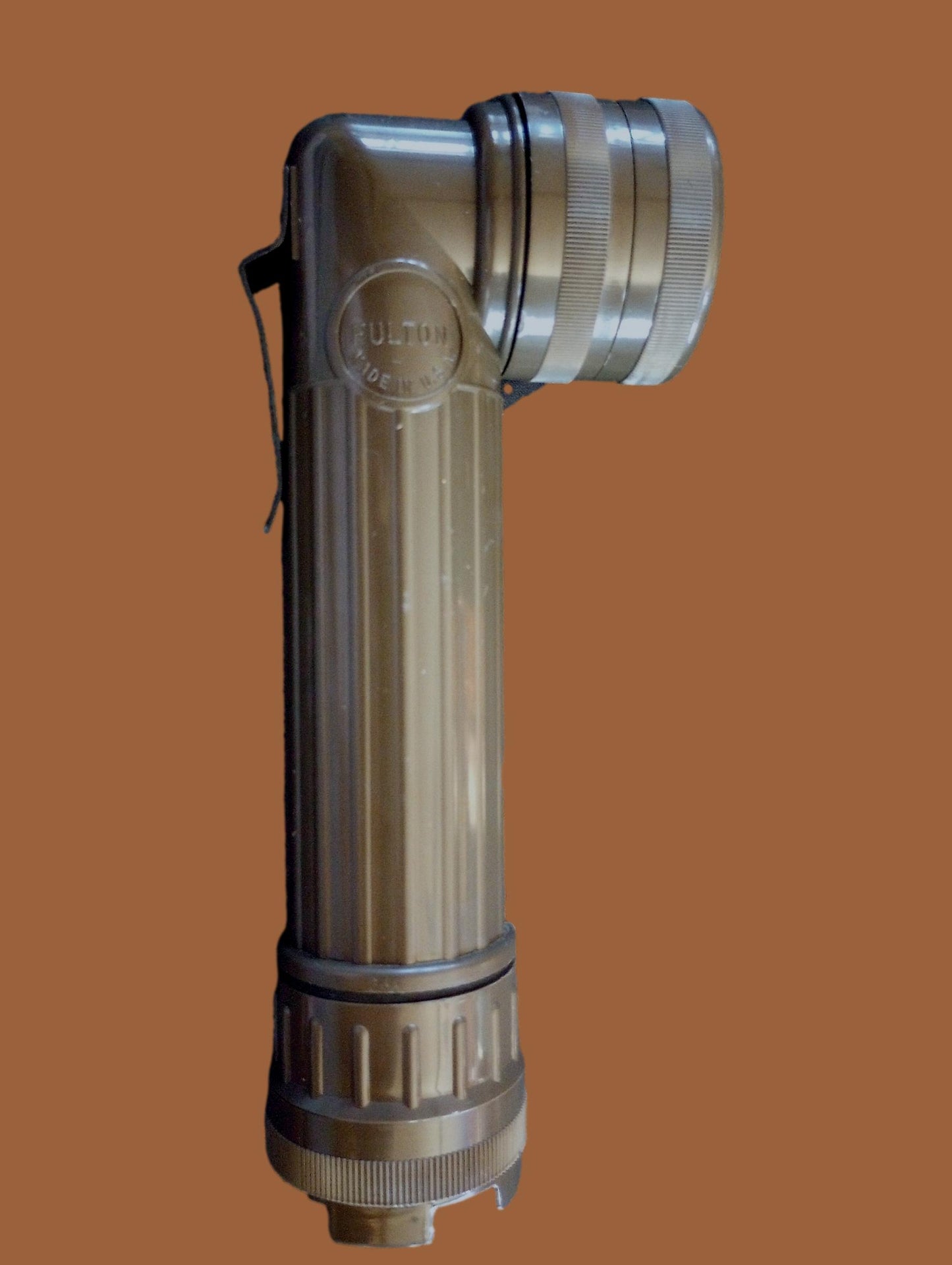 U.S MILITARY ISSUE ANGLE HEAD FLASHLIGHT FULTON MX-991/U OD GREEN U.S.A MADE NEW