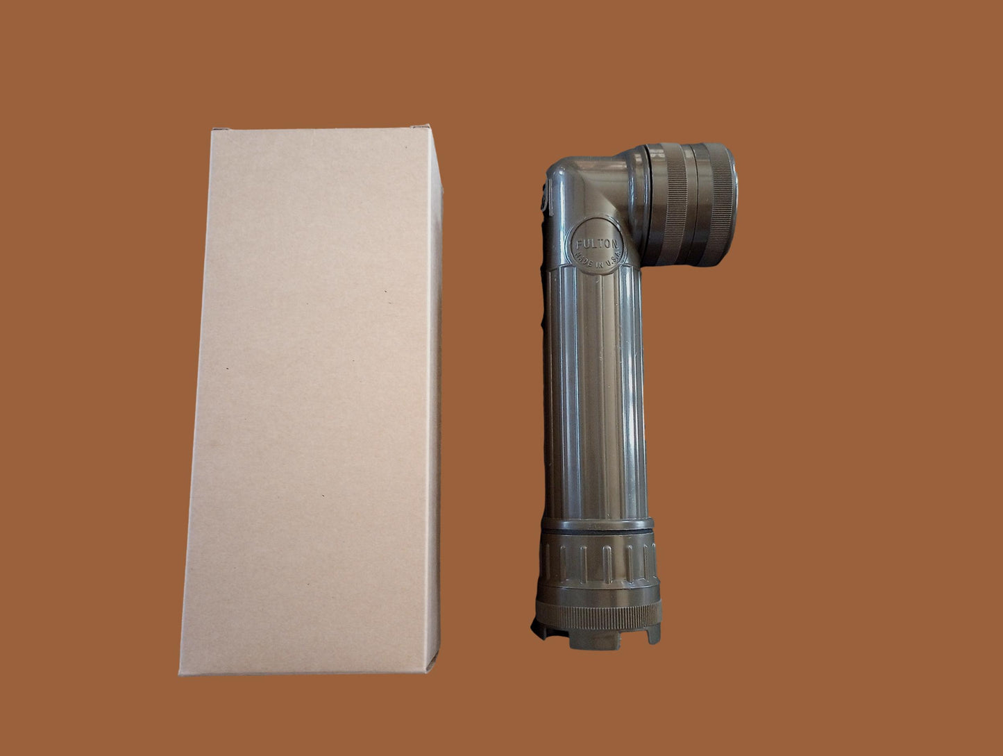 U.S MILITARY ISSUE ANGLE HEAD FLASHLIGHT FULTON MX-991/U OD GREEN U.S.A MADE NEW