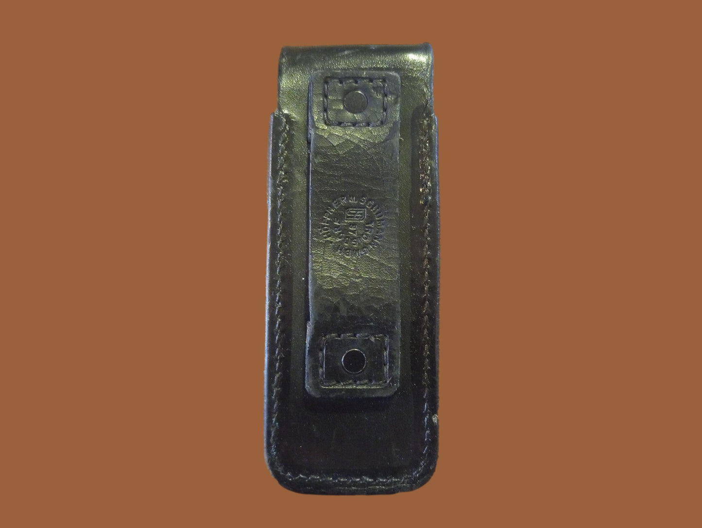 German Police Black leather Walther p5  8 round 9 mm Magazine Pouch Sig Sauer