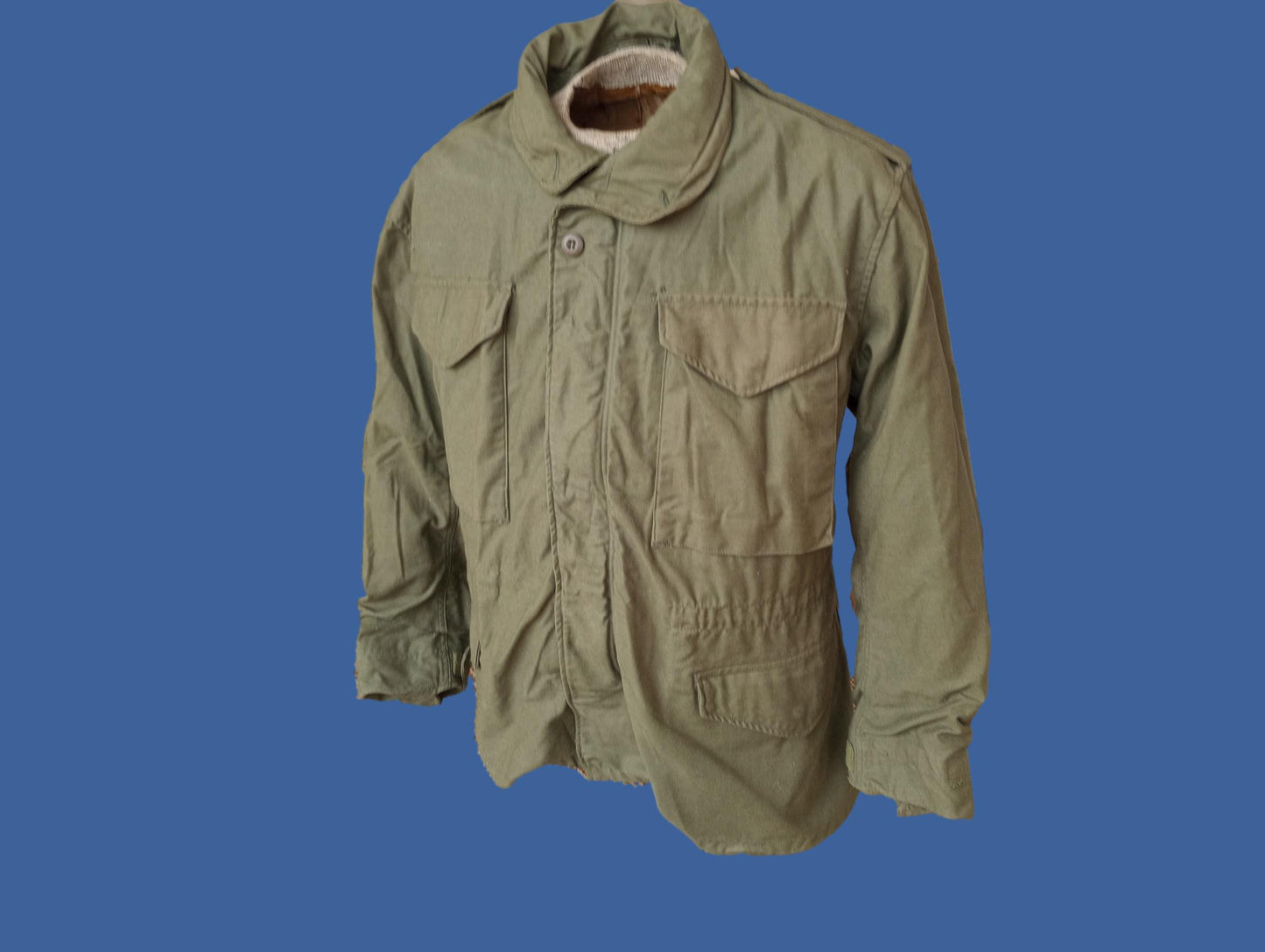 Vintage OD Green U.S Military Field Jacket Brass Zipper NOS USA Made