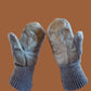 SWISS MILITARY WOOL MITTENS ARMY COLD WEATHER LEATHER PALMS SURPLUS