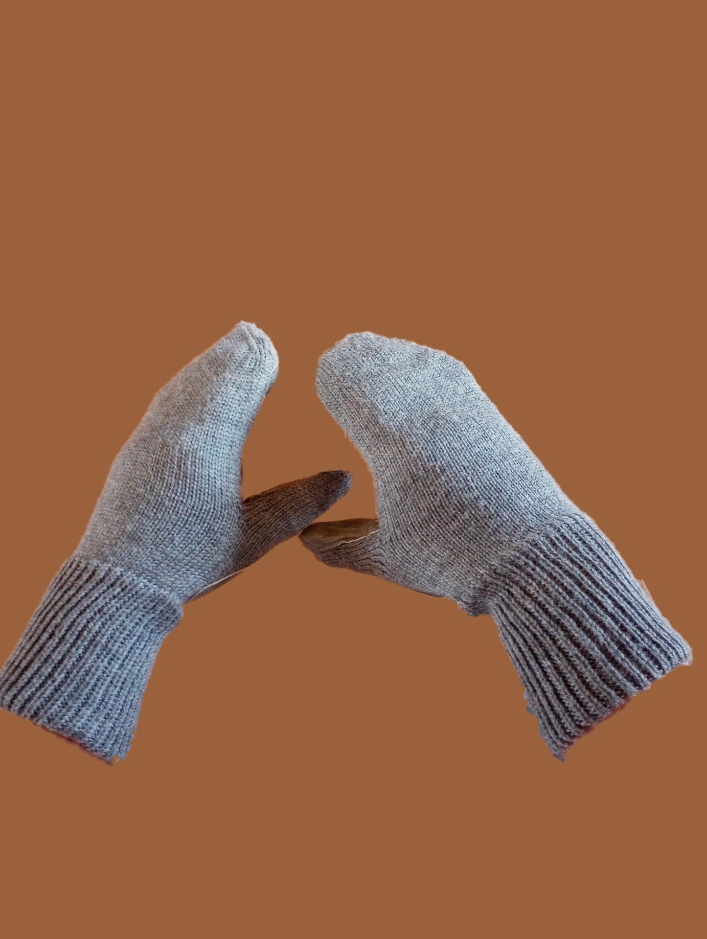 SWISS MILITARY WOOL MITTENS ARMY COLD WEATHER LEATHER PALMS SURPLUS