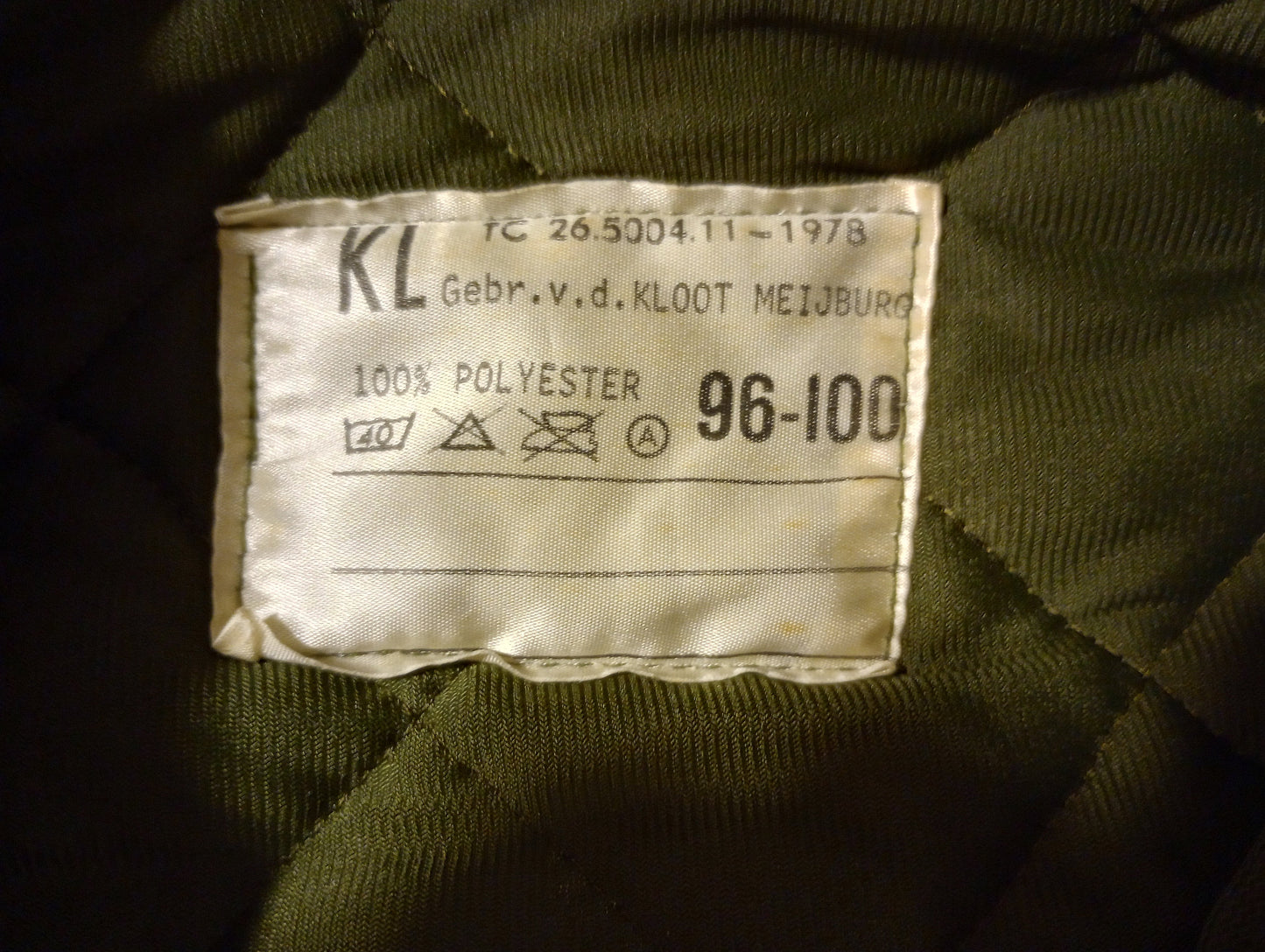 DUTCH MILITARY ARMY JACKET QUILTED LINER OD GREEN NEW OLD STOCK