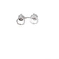 Handcuff with chain Lapel pin tie tac or hat pin double post design silver metal