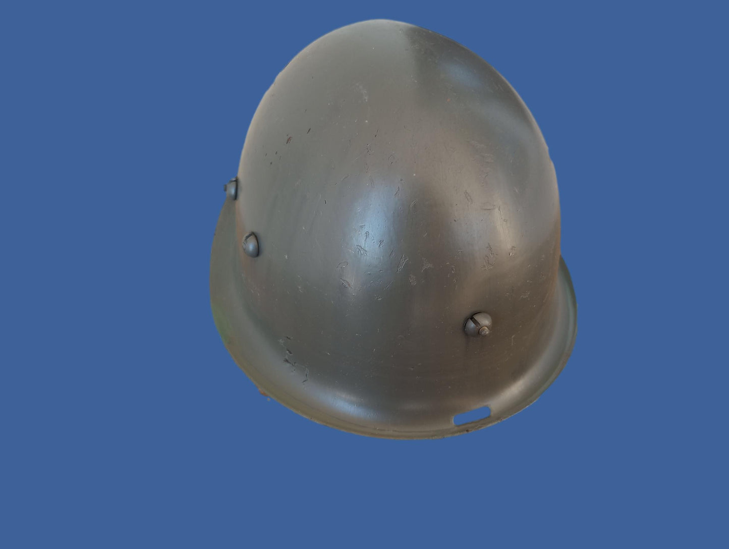 WWII ERA DANISH M/39 ROYAL GUARD HELMET WITH LINER AND LEATHER CHIN STRAP