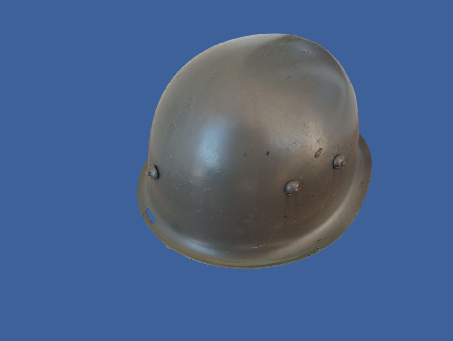 WWII ERA DANISH M/39 ROYAL GUARD HELMET WITH LINER AND LEATHER CHIN STRAP