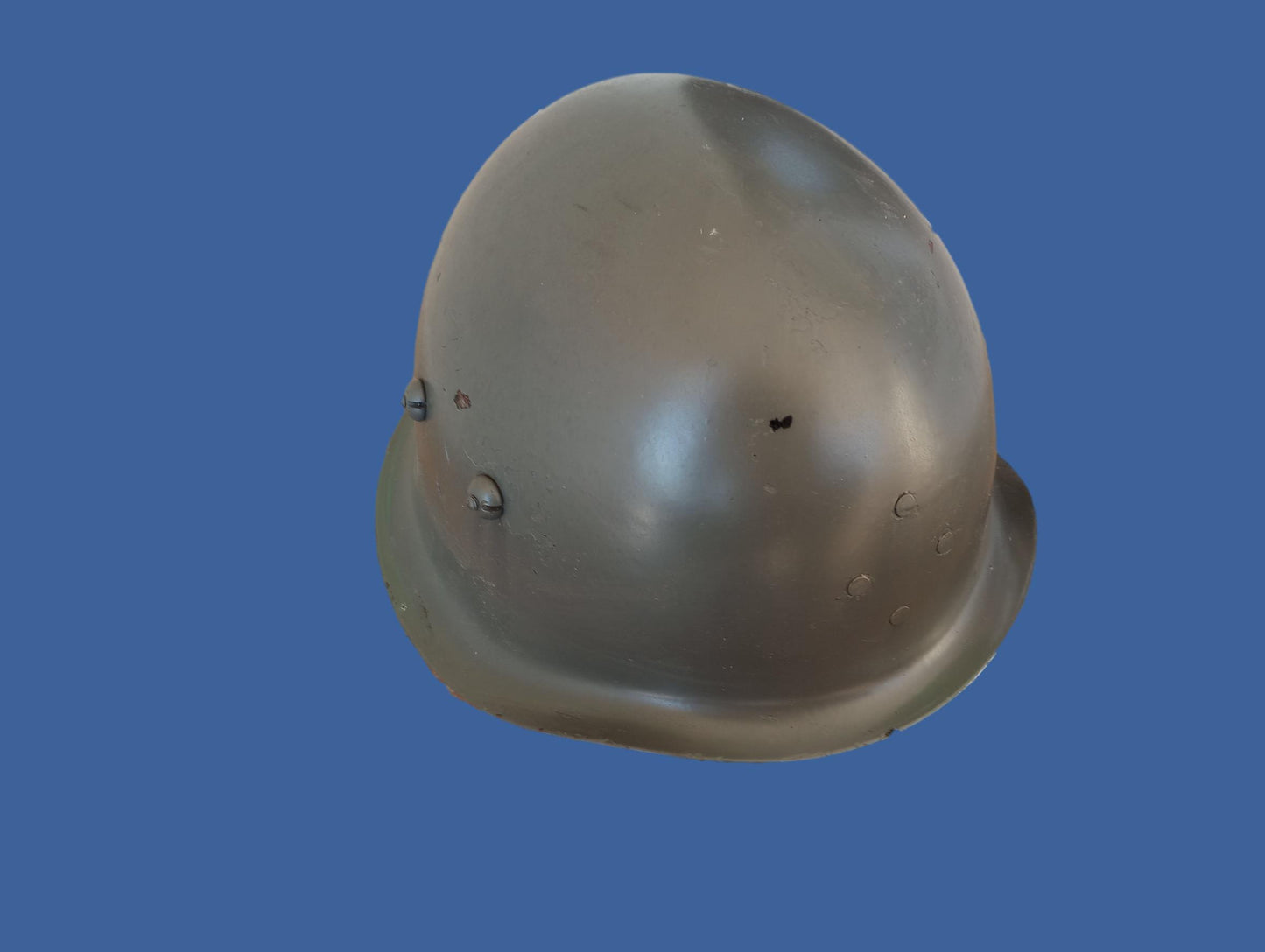 WWII ERA DANISH M/39 ROYAL GUARD HELMET WITH LINER AND LEATHER CHIN STRAP
