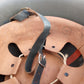 WWII ERA DANISH M/39 ROYAL GUARD HELMET WITH LINER AND LEATHER CHIN STRAP