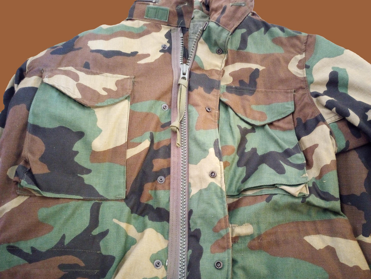 U.S MILITARY ISSUE M-65 FIELD JACKET WITH COLD WEATHER LINER WOODLAND CAMO NEW