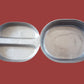 WWII U.S MILITARY MESS KIT WITH MEAT CAN POUCH 1945 KHAKI M-1928 GENUINE SET