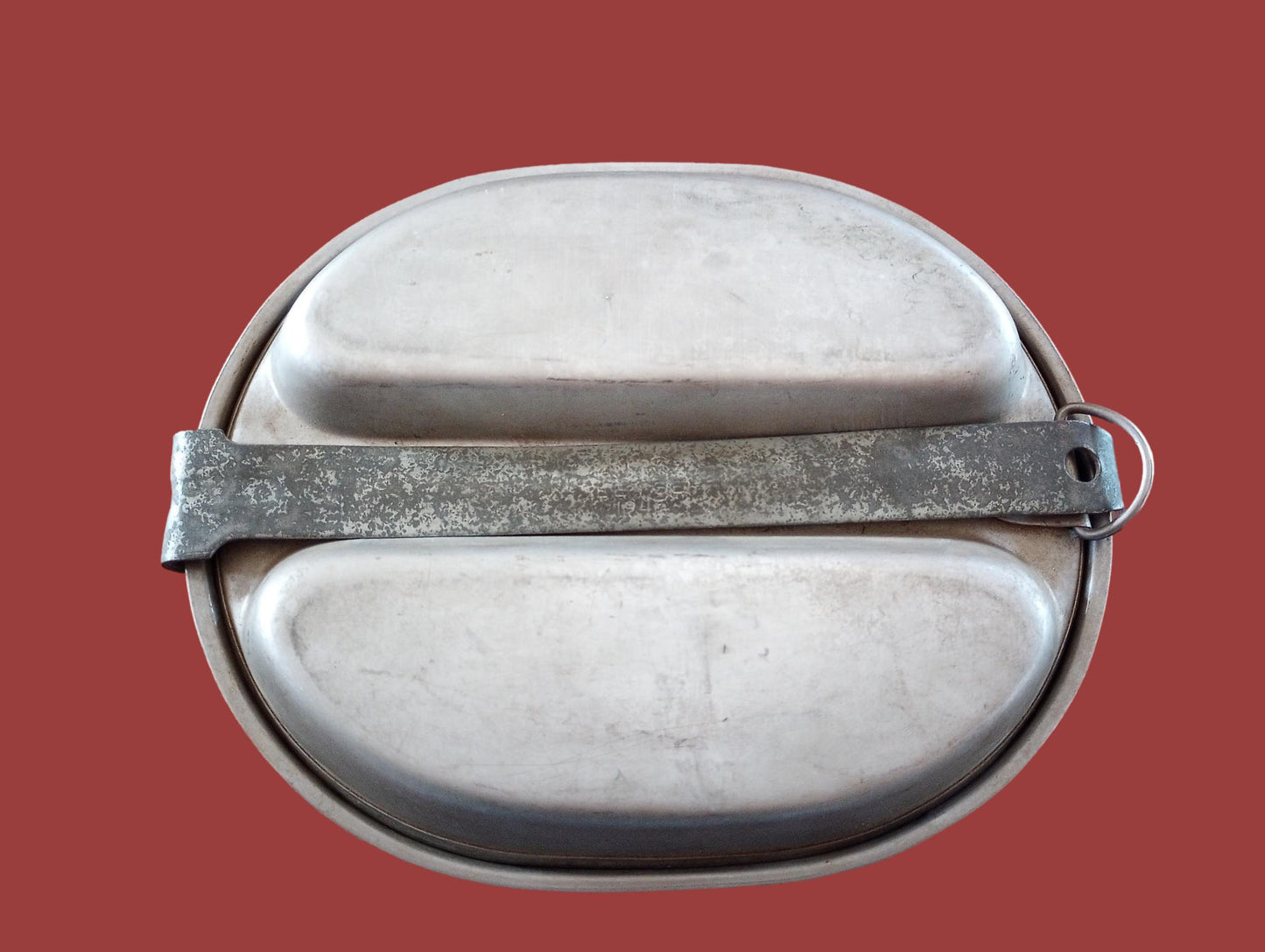 WWII U.S MILITARY MESS KIT WITH MEAT CAN POUCH 1945 KHAKI M-1928 GENUINE SET