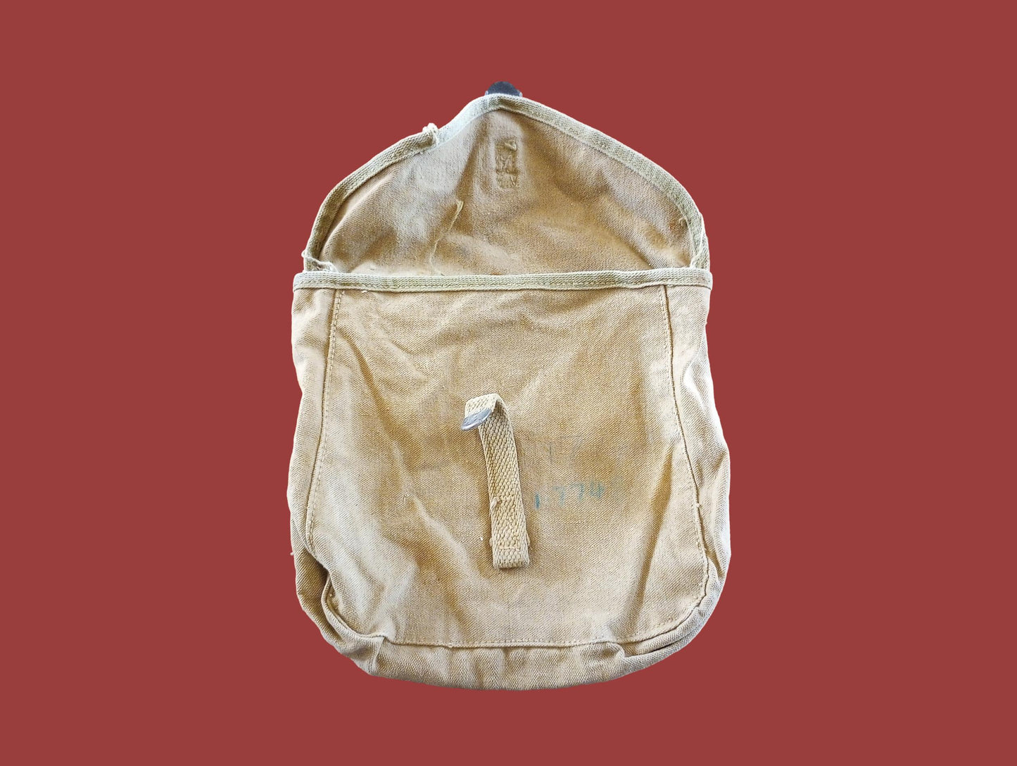WWII U.S MILITARY MESS KIT WITH MEAT CAN POUCH 1945 KHAKI M-1928 GENUINE SET