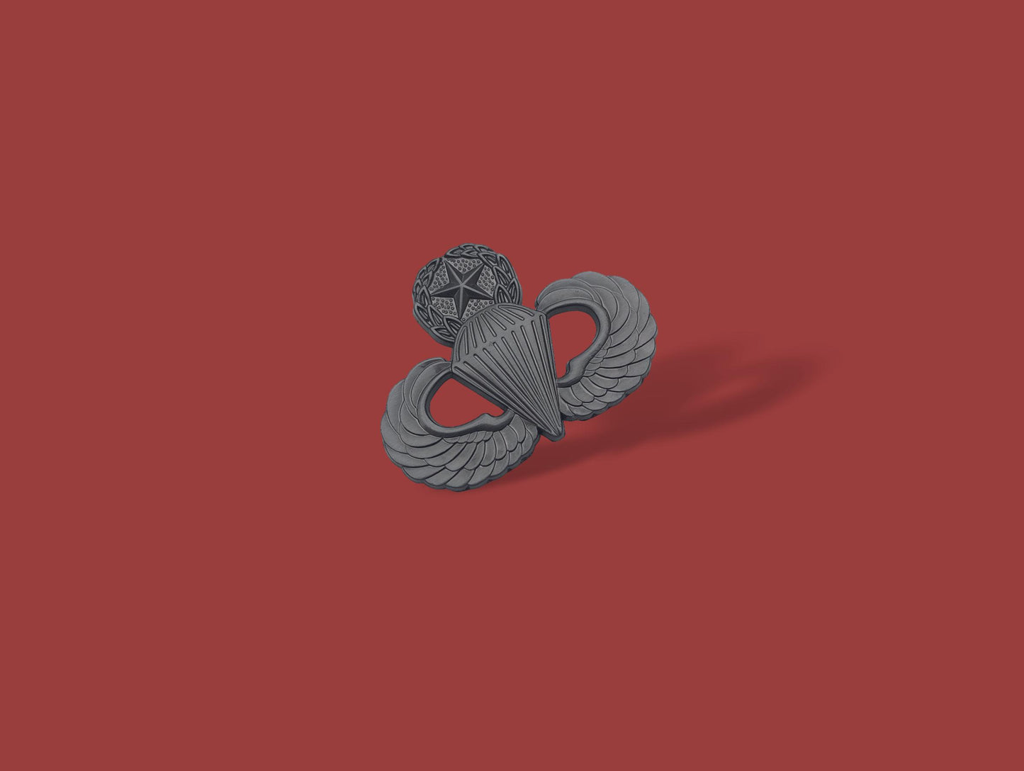 U.S MILITARY ARMY AIRBORNE MASTER JUMP WINGS HAT LAPEL PIN DOUBLE CLUTCH BACK