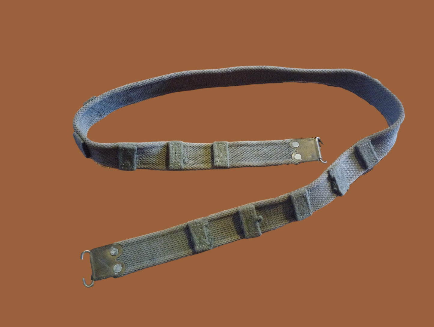 WWII BRITISH MILITARY ENFIELD KHAKI RIFLE SLING P-37 FN BELGIAN FAL 49 ORIGINAL