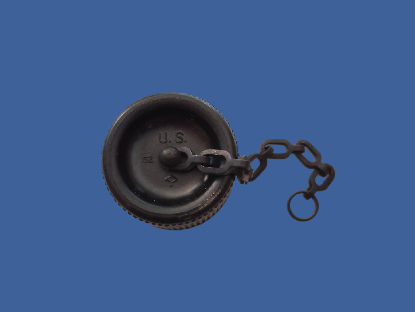 WWII U.S MILITARY CANTEEN BAKELITE CAP SCREW LID WITH CHAIN & CORK ALL ORIGINAL