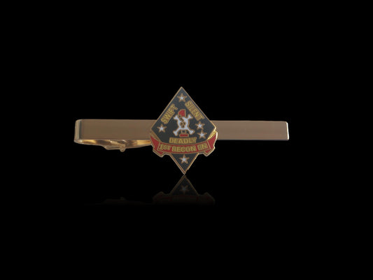 U.S MILITARY MARINE CORPS 1st RECON BN TIE BAR OR TIE TAC CLIP ON TYPE USMC