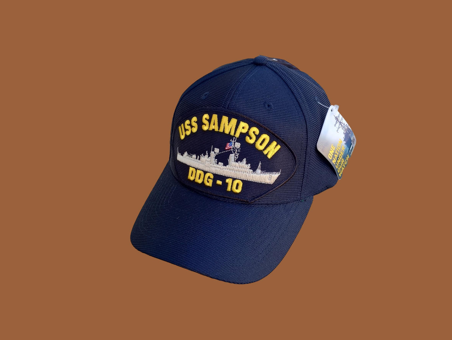 USS SAMPSON DDG-10 U.S NAVY SHIP HAT OFFICIAL MILITARY BALL CAP U.S.A MADE