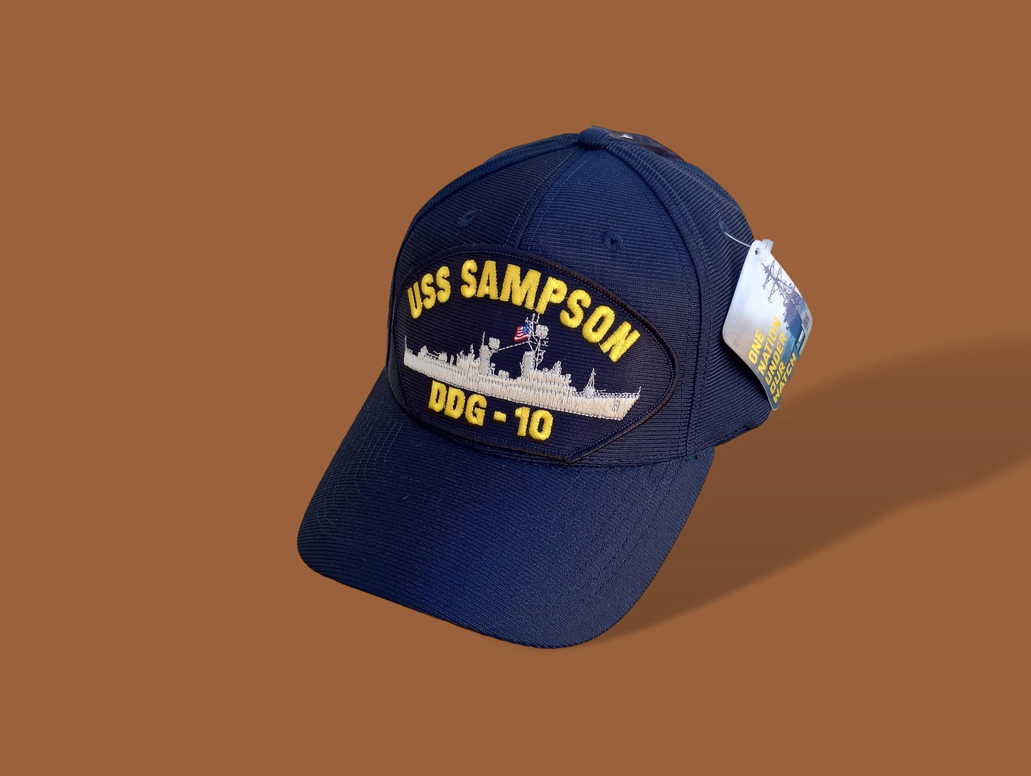 USS SAMPSON DDG-10 U.S NAVY SHIP HAT OFFICIAL MILITARY BALL CAP U.S.A MADE