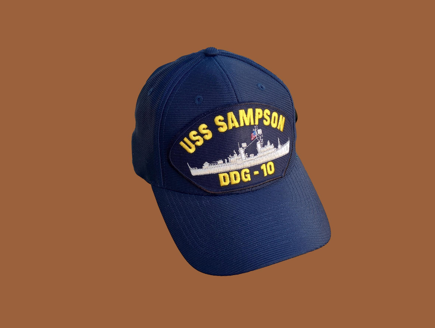 USS SAMPSON DDG-10 U.S NAVY SHIP HAT OFFICIAL MILITARY BALL CAP U.S.A MADE